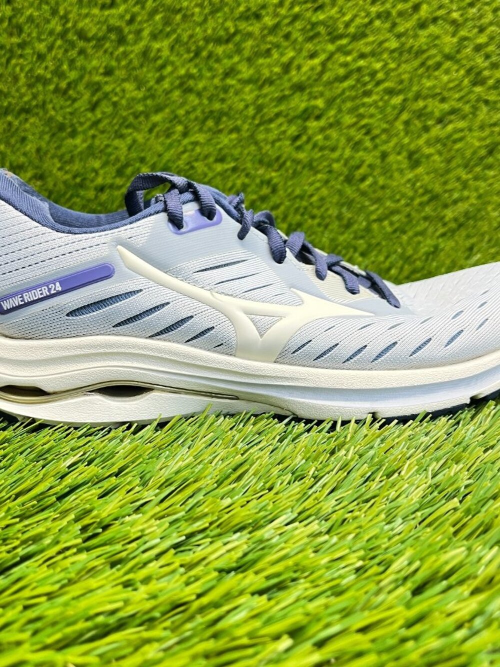 Mizuno Wave Rider 24 Womens Size 7 Gray Blue Athletic Running Shoes Sneakers‎